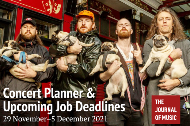 Concert Planner &amp; Upcoming Job Deadlines (29 November–5 December 2021)